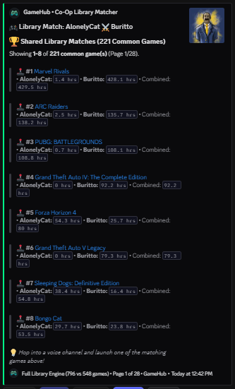 GameHub Co-Op Library Matcher Screenshot