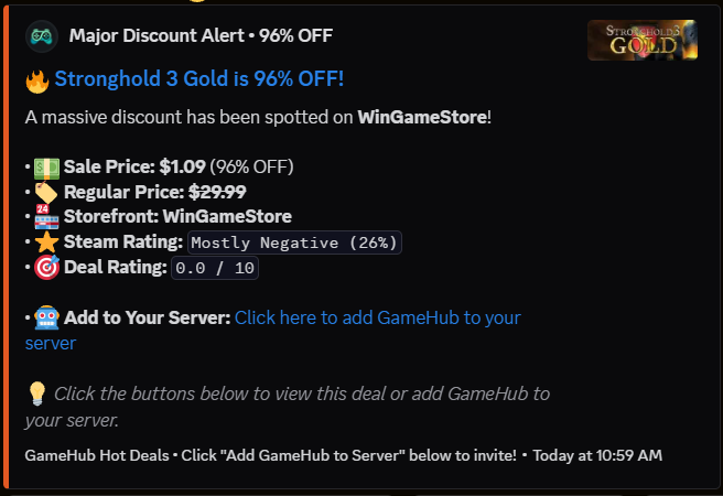 GameHub Major Discount Alert